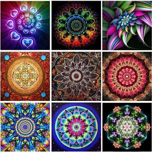 Full Round Drill Diamond Painting "Religious Mandala Flower" DIY Picture Of Rhinestone 5D Diamond Embroidery Cross Stitch Decor