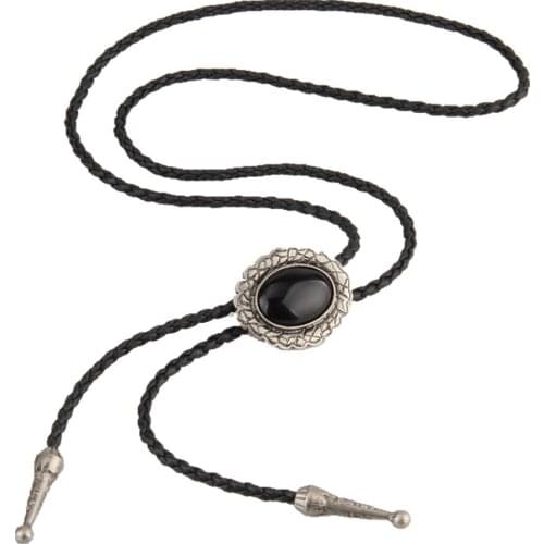 Bolo Tie European and American fashion Pollo necklace Retro alloy sweater chain black long necklace ornaments