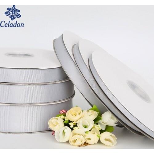 Pick Size 7-38MM 100 Yrads Grey Grosgrain Ribbon For Sewing Wedding Party Handmade Decoration Webbing Gift Packing