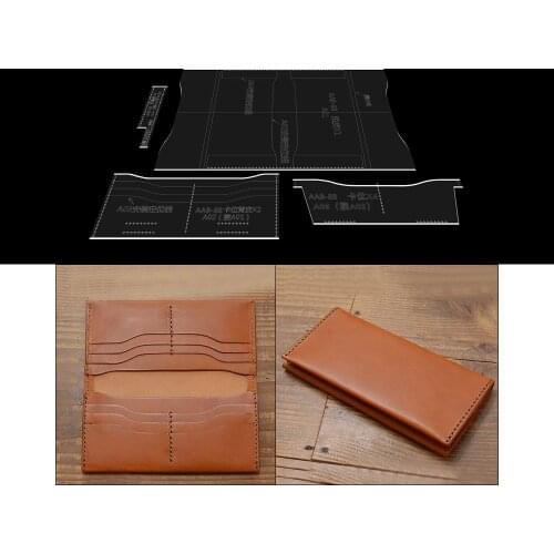 Multi-card wallet Sewing Pattern Acrylic Stencil Laser Cut Template Diy Leather Handmade Craft