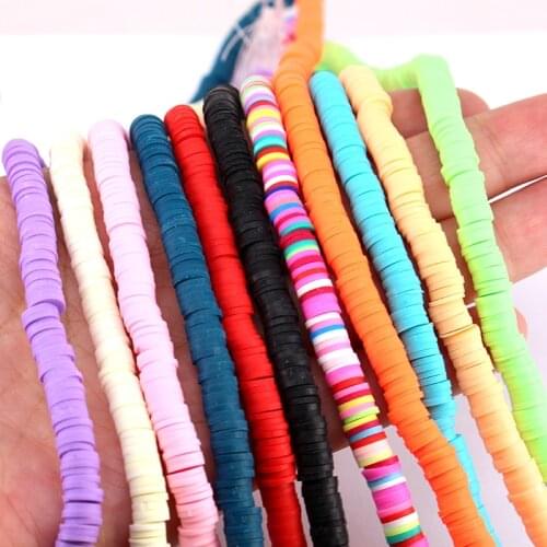16 inch 6mm DIY Jewelry Findings Polymer Clay Beads Rubber Spacer Beads for Boho Jewelry Making Bracelet Accessory B1