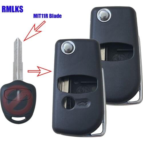 RMLKS Replacement case 2/3 Button Modified flip folding remote key shell Fit for Mitsubishi New ASX GRANDIS Outlander LANCER-EX