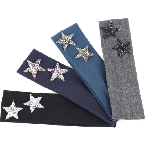 Childrens Girl Headband Baby With Star Rhinestone Cotton Soft Elastic Headwear Baby Kids Headwrap Turban Newborn Hair Accessory