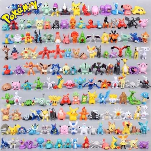 144pcs 2-4cm TAKARA TOMY Pokemon Action Figure Mini Figures Model Toy Pikachu Anime Kids Doll Birthday Gifts Movie TV Decoration