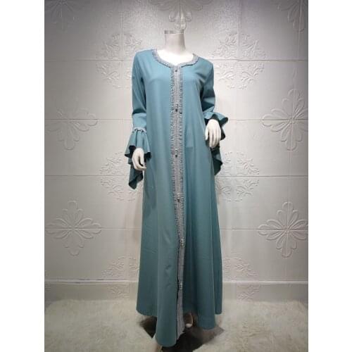 India Turkey Muslim Dress Elegant Ruffles Sleeve Abaya Duabi Arabic Vestidos Moroccon Kaftan Islamic Clothing Gown Robe 2021