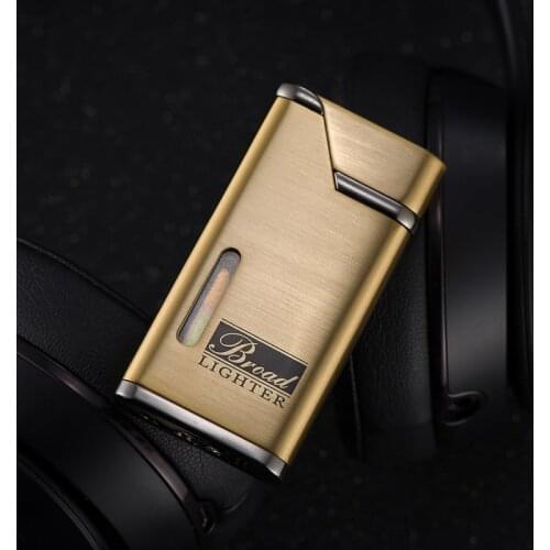 Classic Simple Cigar Cigarette Cool Gas Lighter Butane Stain Body Windproof Visible Transparent Transom Gift Boyfriend Gadget