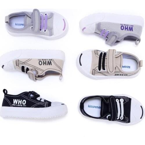 Spring summer autumn boys girls Trainers Fashion all match velcro Platform Canvas shoes soft Light Wear-resistant Lazy shoes