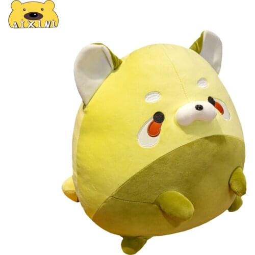 Round Raccoon Plush Toy Stuffed Cartoon Kids Valentine Gifts Baby Soft Toy Cute Plush Raccoon Plushies Cushion for Girls Gift