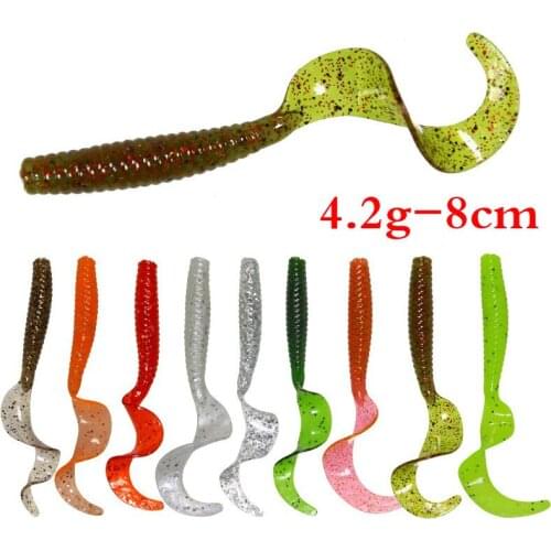 4.2g Soft Fishing Lures Fish Larvae Bait Sinking Bass Carp Fishing Silicone Artificial Freshwater Saltwater Fishing Tackle