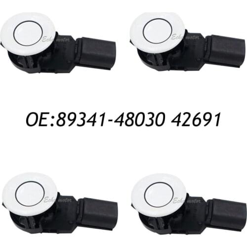 NEW SET (4) White 89341-48030 42691 PDC Parking Sensor Reverse Assist For Toyota