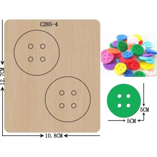 New Felt, buttons Wooden die Scrapbooking C-285-4 Cutting Dies Compatible with most die cutting machines