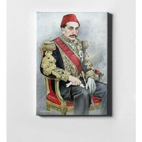 Personalized Sultan II Abdülhamit Han Canvas Print (50x70 cm.) 6 gift Home Decoration Special Design Home Office Business Place Quality