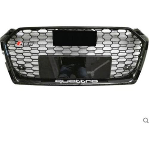 Suitable For Audi A5 Auto Parts Rs5 Style Front Sports Hexagonal Mesh Honeycomb Hood Grille Black 2017-20