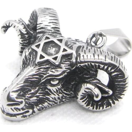 Rany&Roy Newest Animal Sheep Head Pendant 316L Stainless Steel Jewelry Band Party Rock Pendant