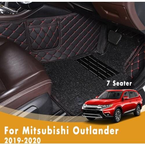RHD Luxury Rugs For Mitsubishi Outlander 2019 2020 (7 Seats) Double Layer Wire Loop Car Floor Mats Parts Accessories Custom