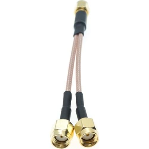 RP SMA Male to Y Type 2x RPSMA Male Splitter Combiner Pigtail Cable RG316