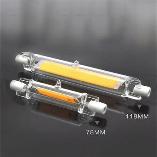 Dimmable R7S LED COB Light Bulb 78mm 118mm Glass Tube Floodlight 220V 20W 50W Cool/Warm/Natural White Light Replace Halogen Lamp