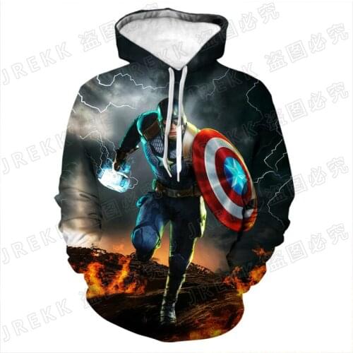 Captain America 3D Print Hoodies Men Women Children Fashion Pullover Long Sleeve Boy Girl Kids Sweatshirts Streetwear Clothes
