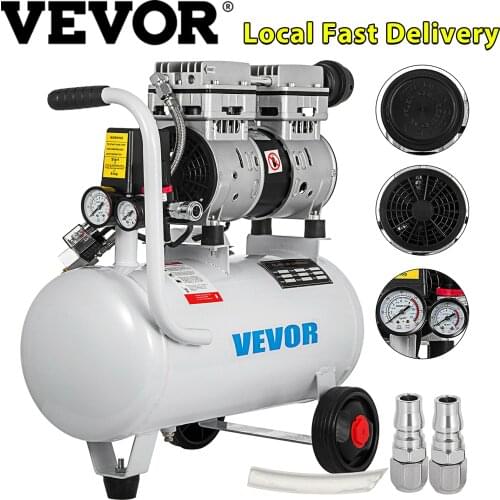 VEVOR Silent Air Compressor 9L 25L 30L Oil free Air Compressor Pump Ultra Quiet with Safe Solenoid Valve for Car Garage Workshop