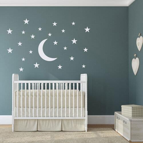 Star and Moon Cartoon Wall Sticker Vinyl Home Decor Kids Baby Room Playroom Nursery Wall Decals Removable DIY Wallpaper A923