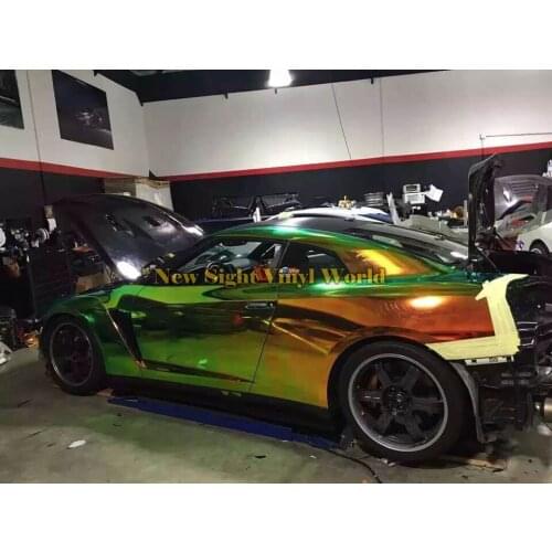 Best Quality Green Gold Rainbow Chrome Vinyl Wrapping Film Rainbow Vinyl Roll Bubble Free For Car Decal