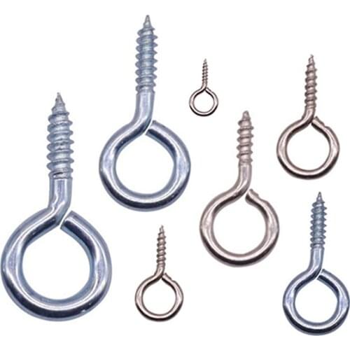 50 Pcs Eye Screws DIY Jewelry Wood Products Processing Hardware Fasteners Screws Wholesale 6 Models Optional Screw Rings