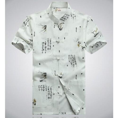 Oriental Element 100% Brand New Arrival Chinese Traditional Mens Cotton Linen Kung Fu Shirts Tops S M L XL XXL 3XL MS062602