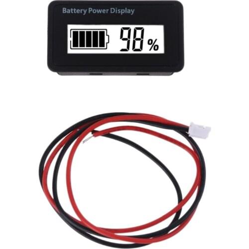 W8EB 12V 24V 48V Digital Battery Capacity Display Universal LCD Car Motorcycle Lead-acid Lithium Battery Monitor Voltmeter