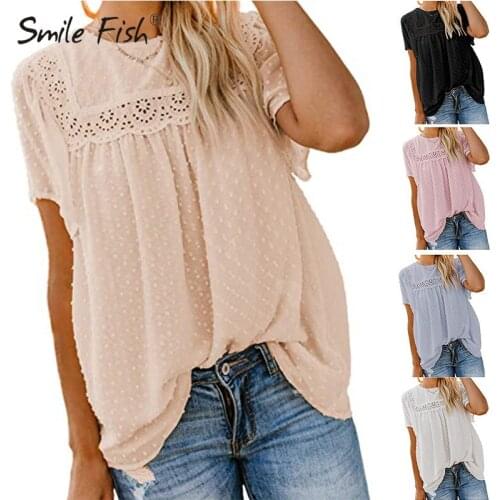 2021 Summer Women Purple Blouses Hollow Out Chiffon Shirts Loose New Lady Outwear 2XL Plus Size Beach Sweet Girls Blusas G2699