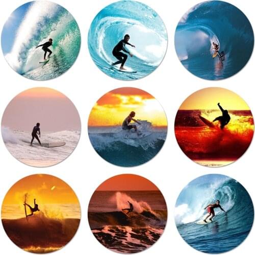 Extreme Sports Surfing Beach Icons Pins Badge Decoration Brooches Metal Badges For Clothes Backpack Decoration