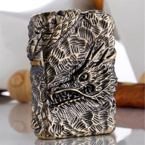 ZORRO Metal Kerosene Wheel Flint Lighter Domineering Heavy Armor Panlong For Collection And Gift