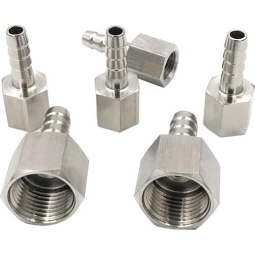 1/8" 1/4" 3/8" 1/2" BSP Female Thread 304 Stainless Steel Pipe Barbed Nipple Fitting 6mm 8mm 10mm 12mm 14mm 16mm Hose Barb