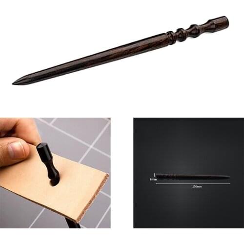 1pc Ebony Wood Leather Slicker Burnisher Polished Stick Leather Burnishing Tool