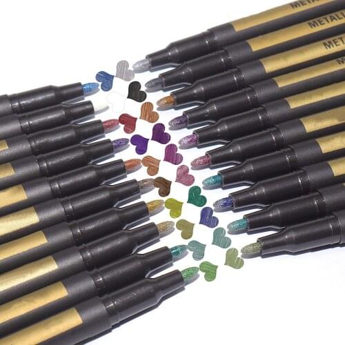 10/20 Colors Metallic Marker Pens for Black Paper,Rock Painting, Card Making,DIY Photo Album, Scrapbook Crafts, Metal, Wood