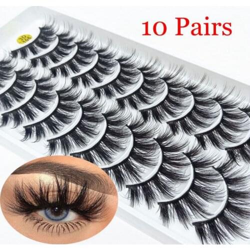 10 Pairs False Eyelashes Women Beauty Wispies Fluffy Multilayers Natural Long Eye Lash Extension 3D Mink Hair Eyelashes