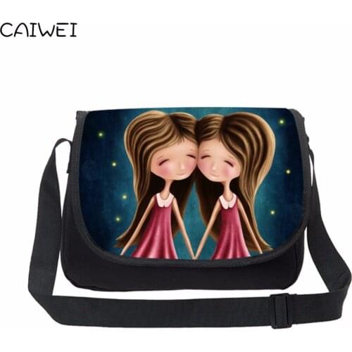 12 Constellation Women Shoulder Bag Casual Canvas Travel Laptop Messenger Bag Students Girls Crossbody School Handbags Feminina