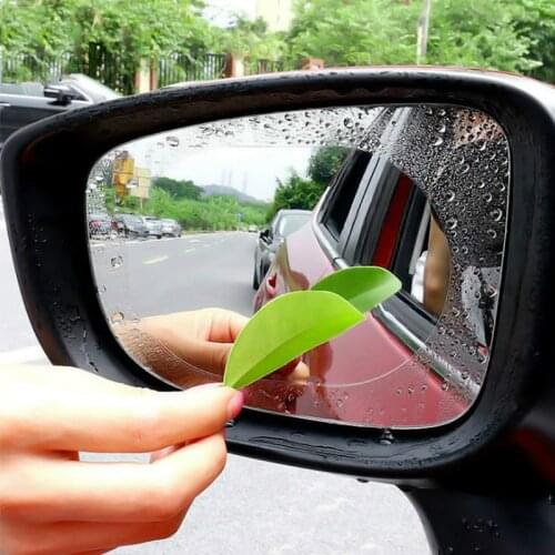 2Pcs/set Car Rear Mirror Protective Films Bathroom Mirror Auto Rear View Mirror Anti Fog Window Clear Rainproof Soft Film
