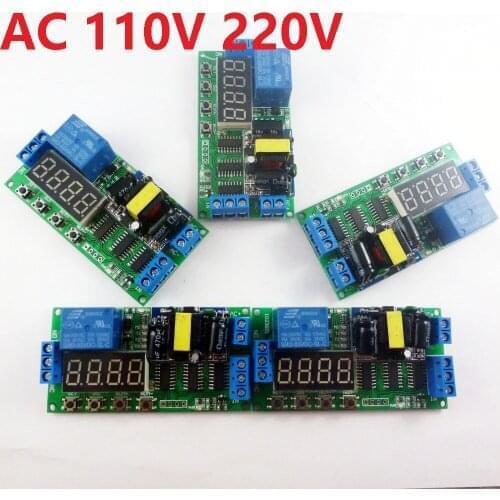 5pcs AC 110V 220V / DC 5V Multifunction Delay Relay Timer Switch Digital tube LED controller