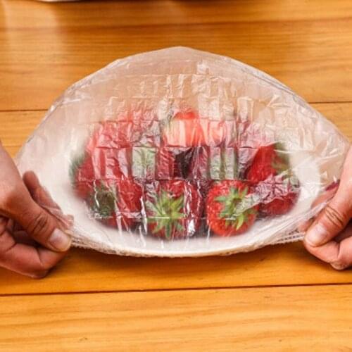 50/100pcs Disposable Plastic Film Bowl Cover Elastic Food Dust Covers Fresh-Keeping Film Food-Grade Bowl Cover Kitchen Storage