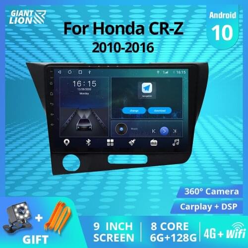 2DIN Android10 Car Radio For Honda CR-Z 2010-2016 GPS Navigation Car Multimedia Player Auto Radio DSP Stereo Receiver NO２DIN DVD