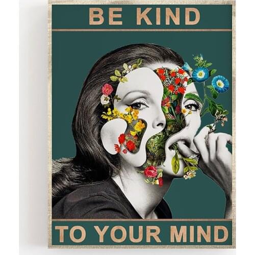 Be Kind To Your Mind Wall Artwork Modular Paintings Cartoon Gifts Pictures Hd Prints Home Poster Canvas Living Room Decoration