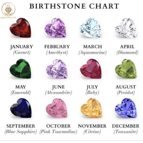 CZ Birthstone Heart Beads 50pcs Per Color Total 600pcs 12 Months Zirconia Gems for DIY Jewelry Accessories Making