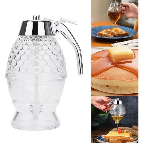 Squeeze Bottle Honey Jar Container Bee Drip Dispenser Kettle Storage Pot Stand Holder Juice Syrup Cup Kitchen Accessories