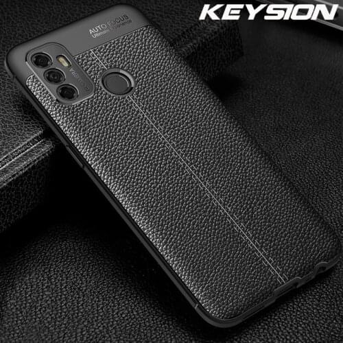 KEYSION Shockproof Case for OPPO A53 A33 A32 A72 A52 A92 Leather Soft Silicone Phone Back Cover for Realme Narzo 20 20 Pro 10 A