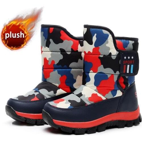 Children 's Boots For Girls waterproof boys snow boots Kids Winter Boots sport shoes Fashion Child Shoes with Anti-slip buckle