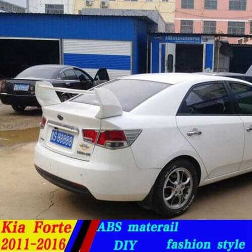 Use for Kia forte spoiler 2011-2017 forte Spoiler High Quality ABS Material Car Rear Wing Primer Color Rear Spoiler