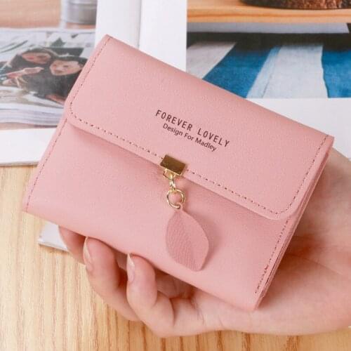 Short Women Wallets 2021 PU Leather Women Wallet Hasp Small Short Wallet Trend Coin Purse Ladies Card Bag For Women
