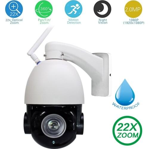 Outdoor 22X Zoom 1080P WiFi Speed Dome Camera PTZ CCTV Security Video Surveillance Cam Night Vision Auto Focus Two-Way Audio Wa