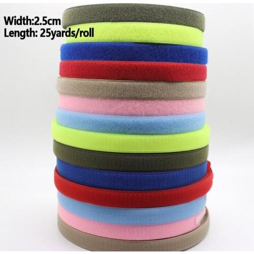 2rolls 25mm*25yards Hook and Loop No Self Adhesive Nylon Blended Sticking Tape Clothing Sewing Accessories Magic Tape No Glue