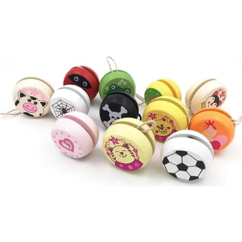 Cute Animal Prints Wooden Yoyo Toys Ladybug Toys Kids Yo-Yo Creative Yo Yo Toys For Children 5cm Wooden Yo Yo ball
